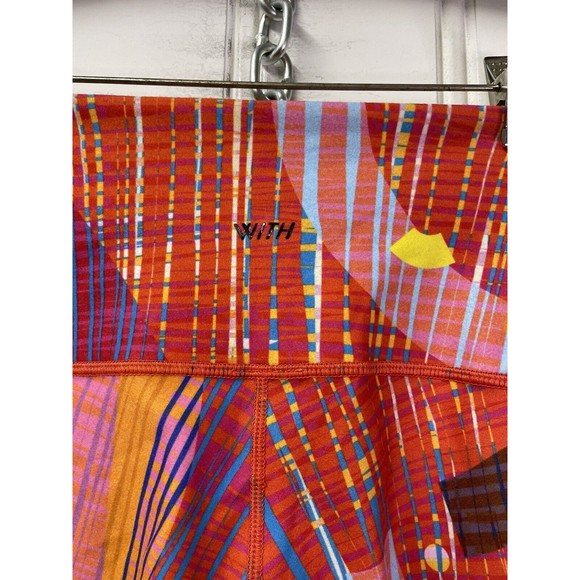 WITH Peloton X Monica Ahanonu High Waist Ankle Leggings in Red Multi Size Small - Picture 11 of 12